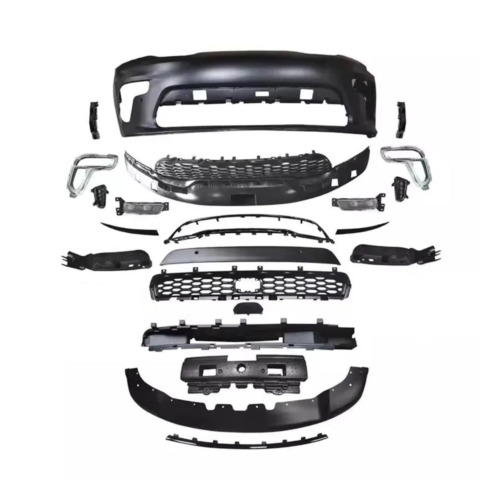 LDFREBCX Auto Frontstoßstange Kühlergrill Maske Motorhaube Nebelscheinwerfer Feame Montage Kompatibel for Dodge Durango 2021-2023 Modifizierter Body Kit Autozubehör(Front Bumper) von LDFREBCX