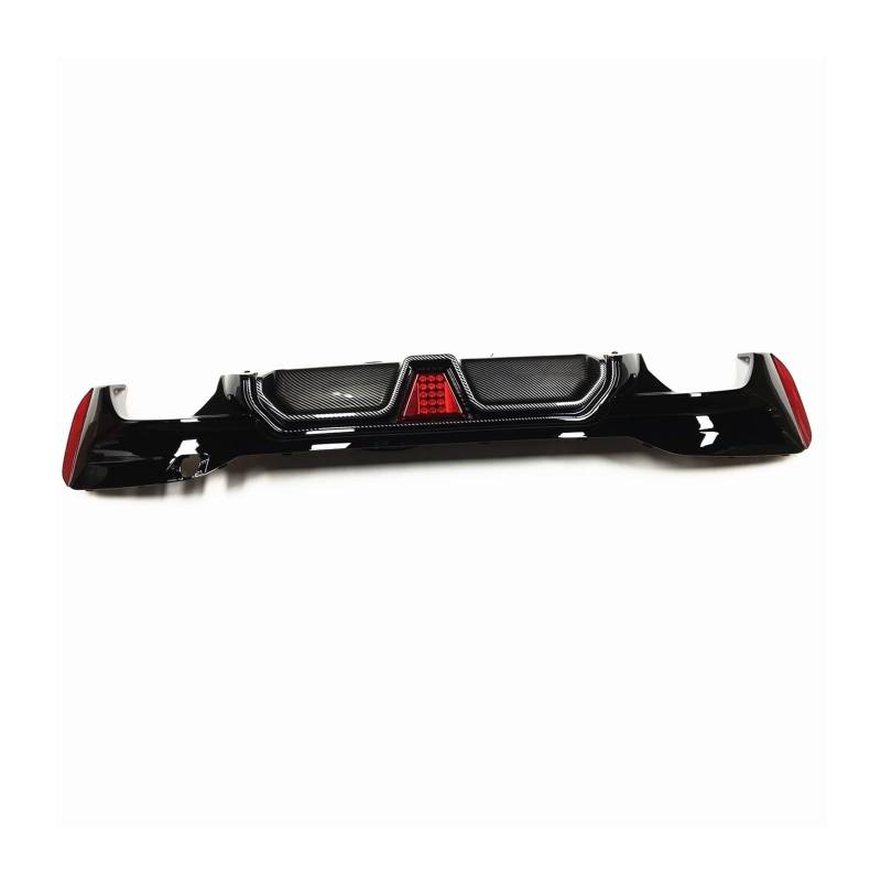 LDFREBCX Auto Heckstoßstange Diffusor Spoiler Lippe mit Licht Auspuff Schutz Halterung Splitter kompatibel for BMW G30 G38 2017–2021(Carbon Fiber Look) von LDFREBCX