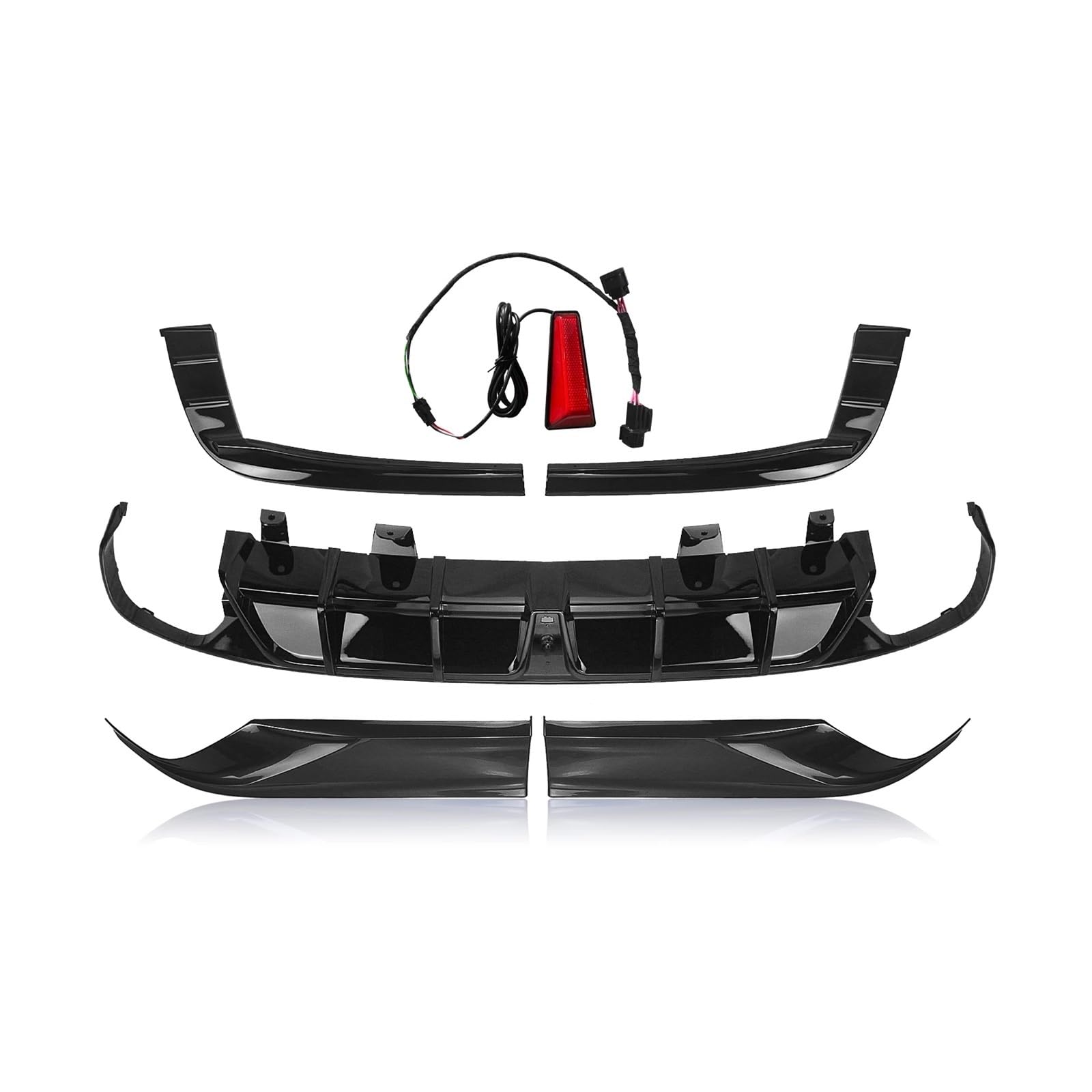LDFREBCX Auto Heckstoßstangen-Diffusorlippe Kompatibel for Accord for 2018-2022 Untere Seiteneckenabdeckung Splitter Spoiler W/LED-Lampe Body Kit(Black) von LDFREBCX