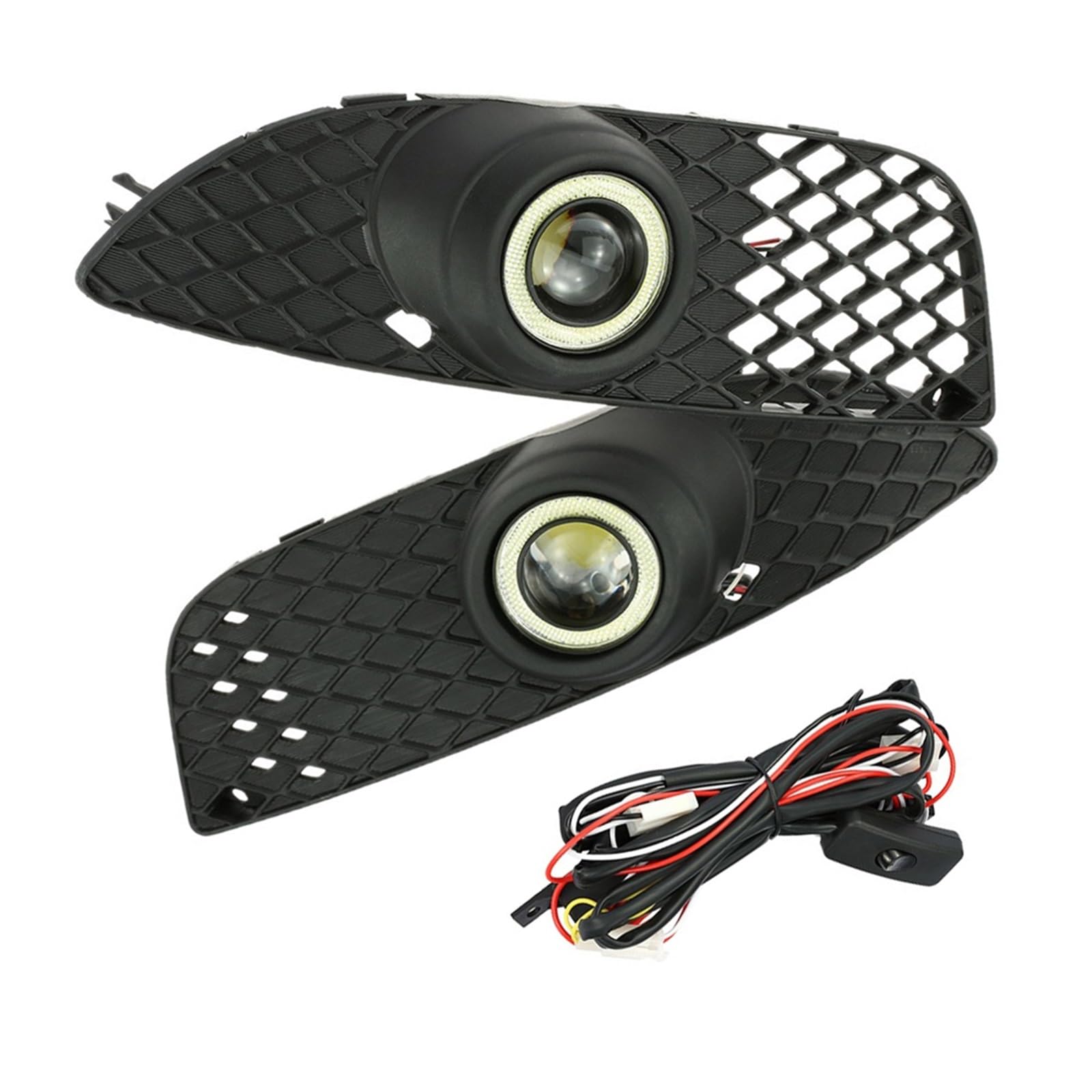 LDFREBCX Auto-LED-Nebelscheinwerfer, Angel Eyes, Projektorlinse, Nebelscheinwerfer, Stoßstangengrill, Set, kompatibel mit Mitsubishi Lancer 2008–2012, Autozubehör LDFREBCX Auto-LED-Nebelscheinwerfer, Angel Eyes, Projektorlinse, Nebelscheinwerfer, Stoßstangengrill, Set, kompatibel mit Mitsubishi Lancer 2008–2012, Autozubehör von LDFREBCX