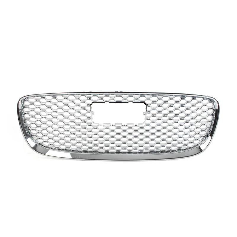 LDFREBCX Auto-Lufteinlassgitter for die vordere Stoßstange, quadratisches Lochgitter, kompatibel mit Jaguar XF for 2016–2019, T2H3983, T2H3979, Chrom/glänzend schwarz(Chrome Silver) von LDFREBCX
