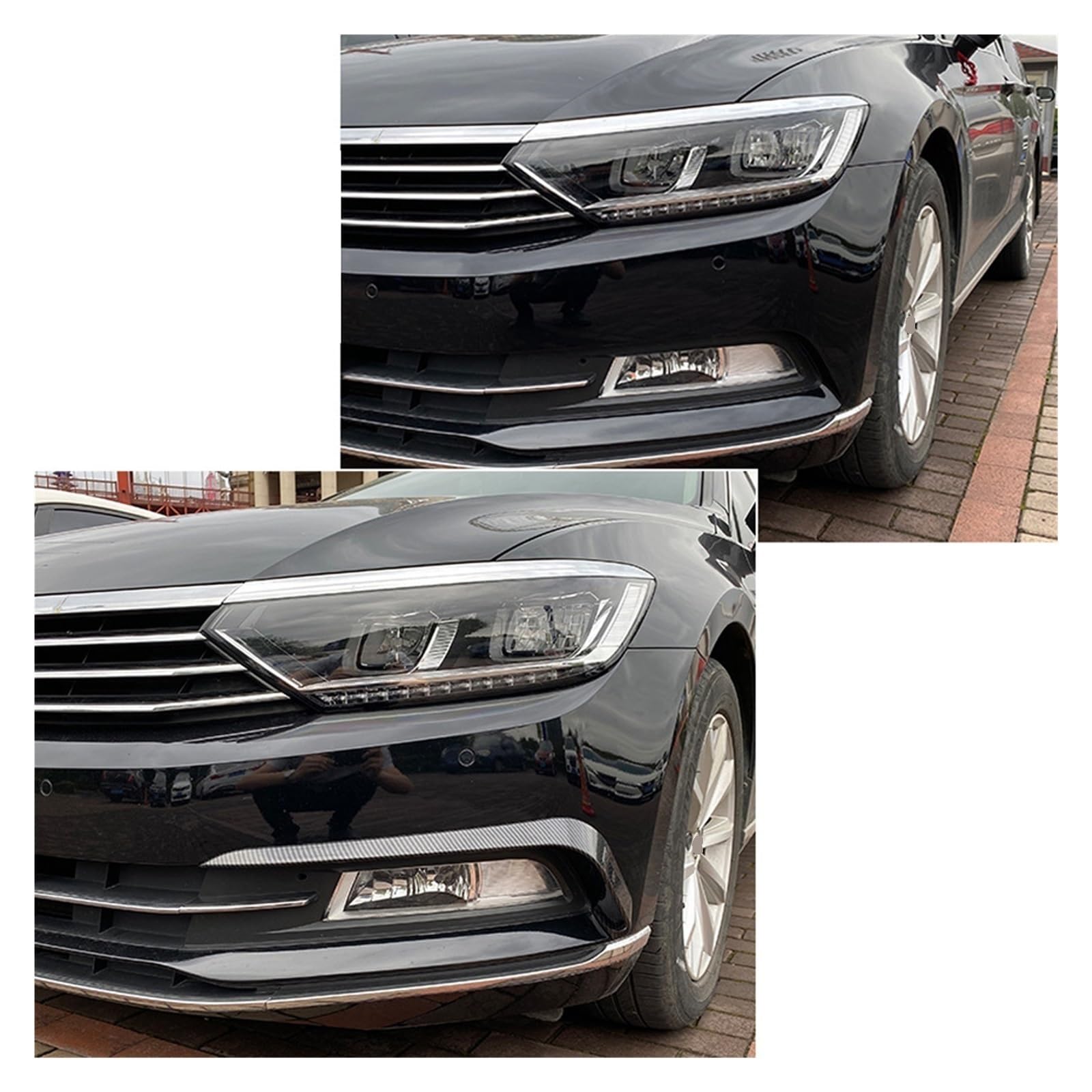 LDFREBCX Auto Nebelscheinwerfer Canard Frontstoßstange Splitter Spoiler Trim Racing Kompatibel for VW Passat B8 2016-2019 Nebelscheinwerfer Trimming Lünette(Carbon Fibre) von LDFREBCX