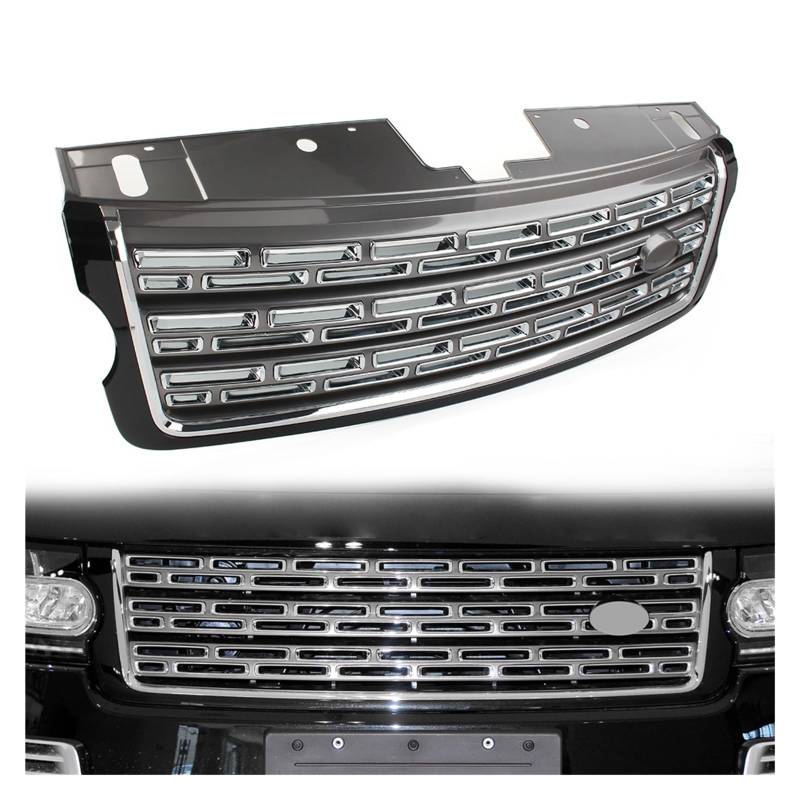 LDFREBCX Auto Vorderen Stoßfänger Oberen Kühlergrill LR083321 Ersatz Kompatibel for Land Rover Range Rover 2013-2017(Gloss Black n Gray) von LDFREBCX