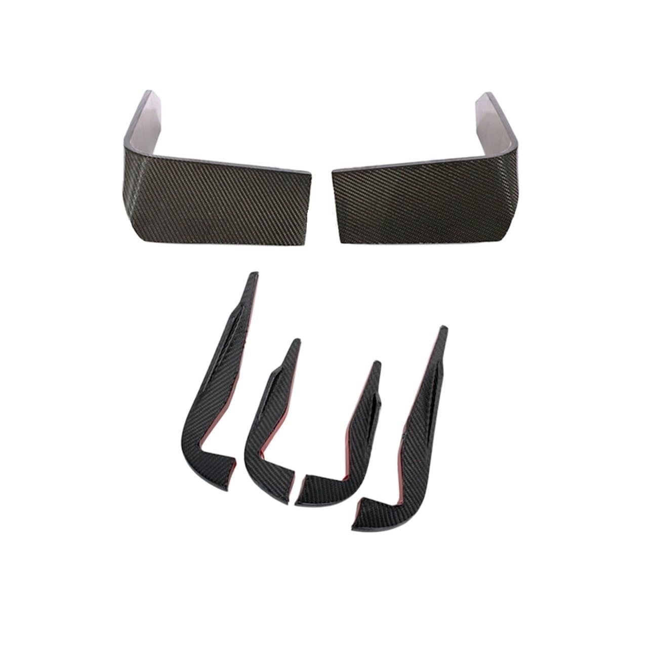 LDFREBCX Carbon Fiber Front Bumper Splitter Kompatibel for Audi MK3 2016 2017 2018 Auto Front Stoßstange Air Vent Kotflügel Flossen Vents Canards schneidet(6 PCS) von LDFREBCX