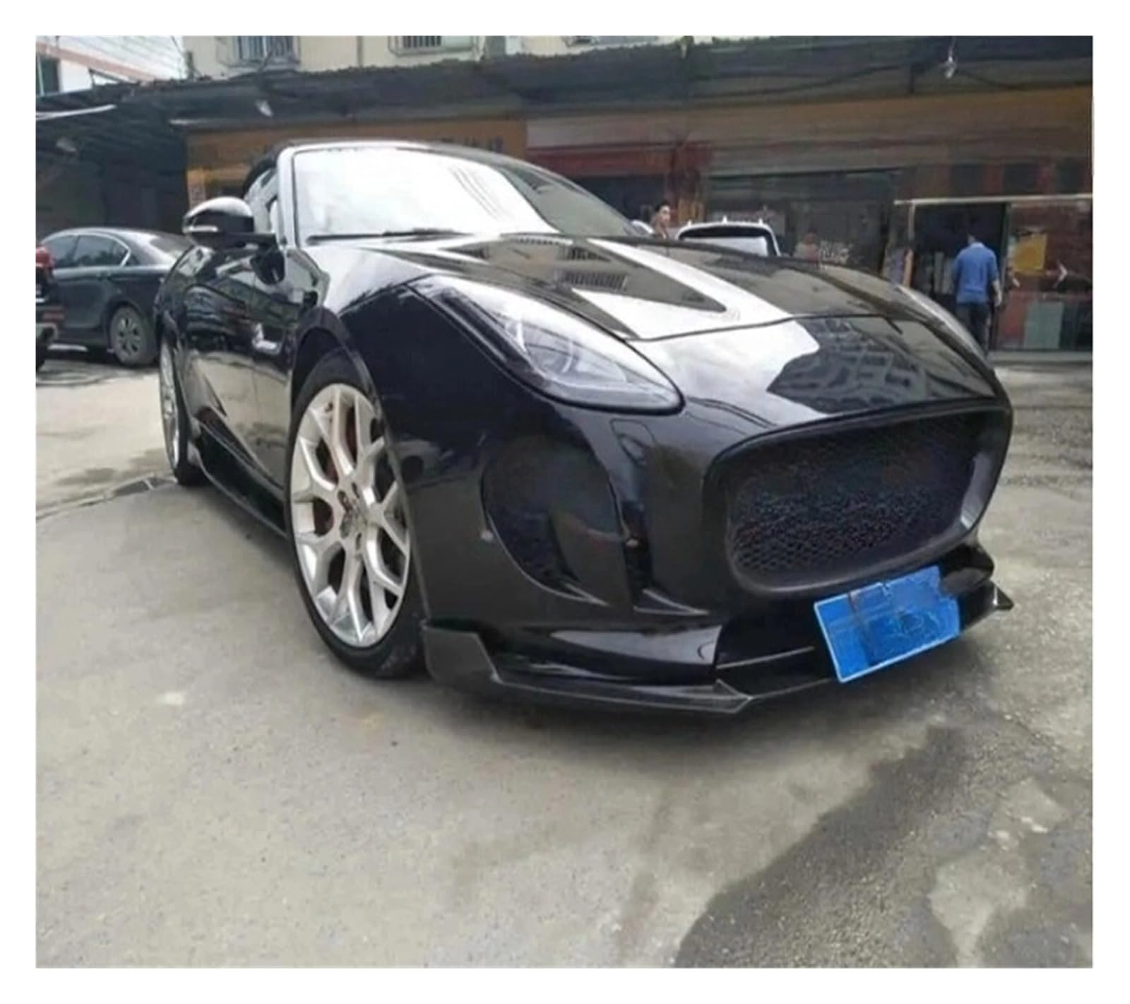 LDFREBCX Carbon Fiber Front Stoßstange Lip Heckschürze Diffusor Seite Röcke Spoiler Kompatibel for Jaguar F-Type FTYPE 2015-2019(Front Lip 15-17) von LDFREBCX