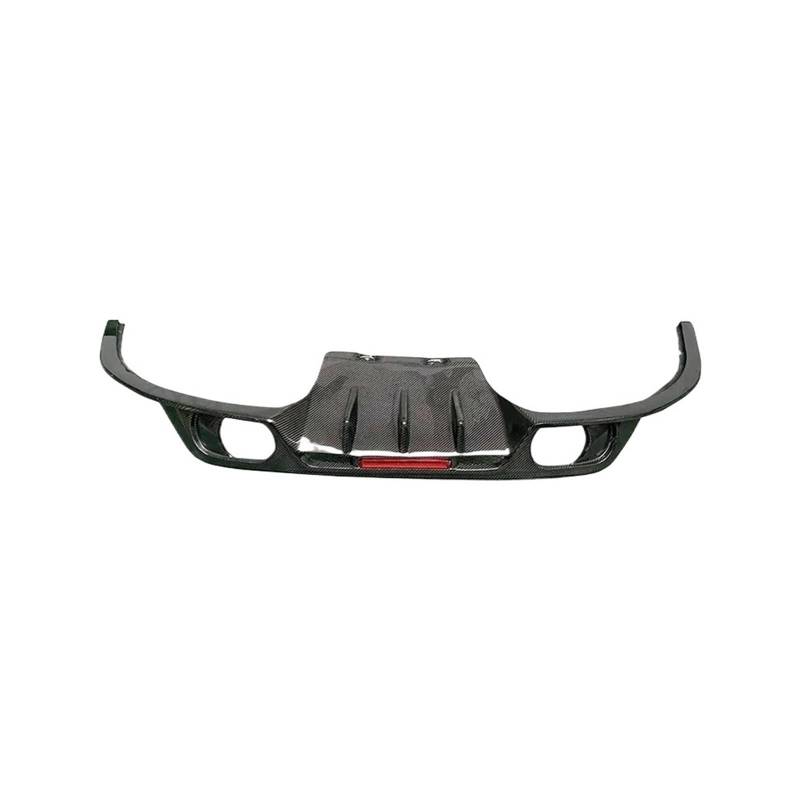 LDFREBCX Carbon Fiber Hecklippe Kompatibel for Jaguar XE XEL 2021+ Mit Lichtern Diffusor Heckstoßstange Hugger Spoiler Body Kit(Carbon Fiber Look) von LDFREBCX