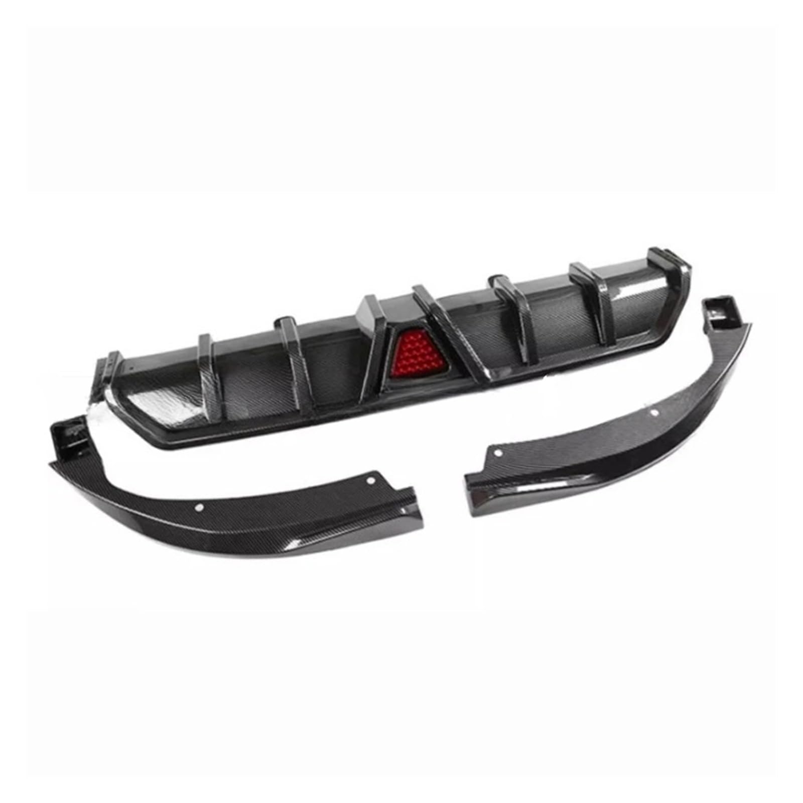LDFREBCX Carbon-Heckspoilerlippe Kompatibel for Civic 2016-2022 (mit Licht) ABS Hellschwarze Stoßstangenlippe Heckdiffusorspoiler(Carbon Fiber) von LDFREBCX