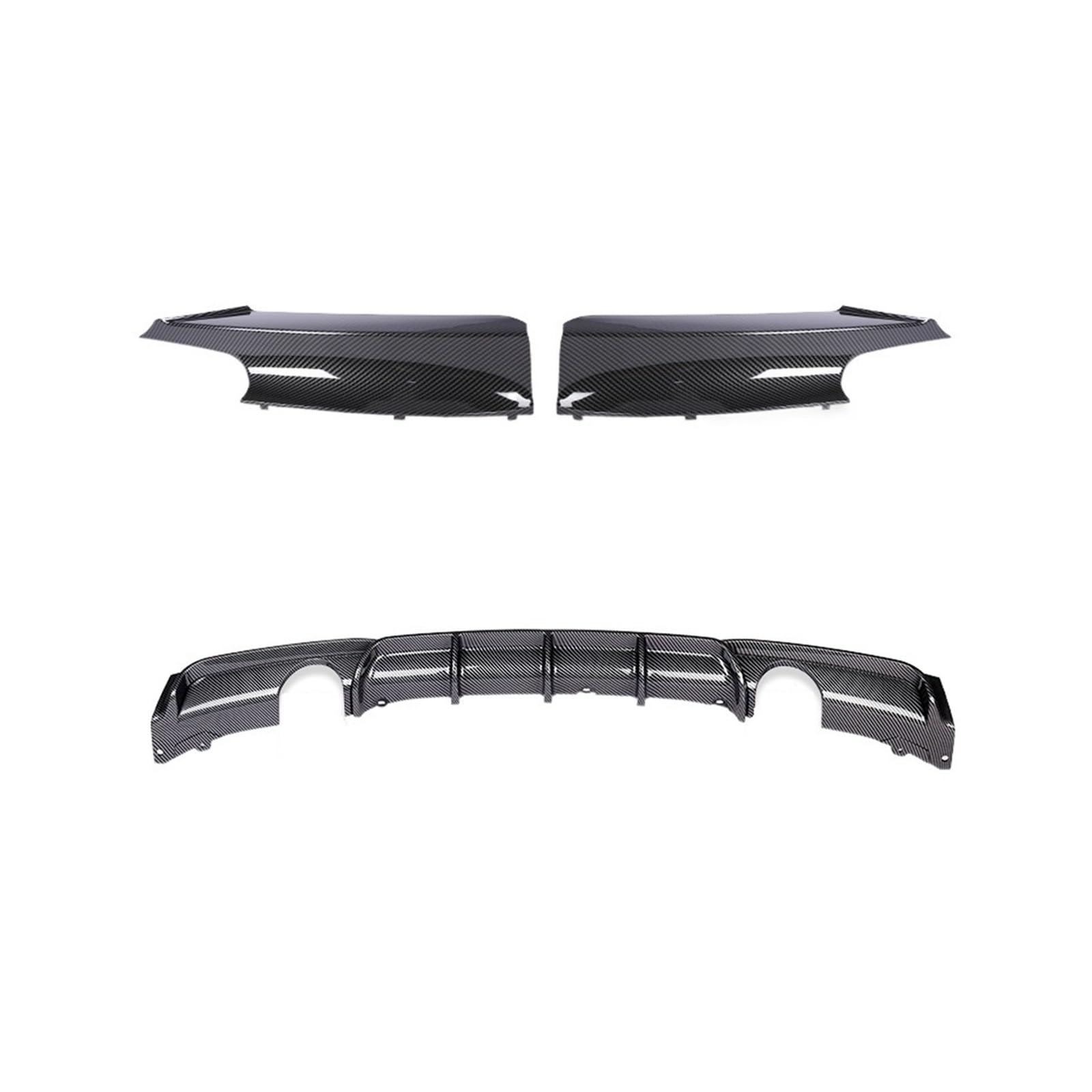 LDFREBCX Carbonfaser-Heckstoßstangen-Lippendiffusor M Sport M3 Diffusor kompatibel for BMW 3er Serie kompatibel for F30 F31 F35 2012–2019, glänzendes Schwarz(Spoiler Diffuser 1) von LDFREBCX