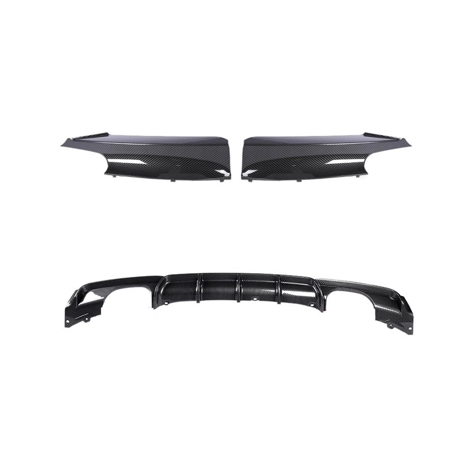 LDFREBCX Carbonfaser-Heckstoßstangen-Lippendiffusor M Sport M3 Diffusor kompatibel for BMW 3er Serie kompatibel for F30 F31 F35 2012–2019, glänzendes Schwarz(Spoiler Diffuser 2) von LDFREBCX