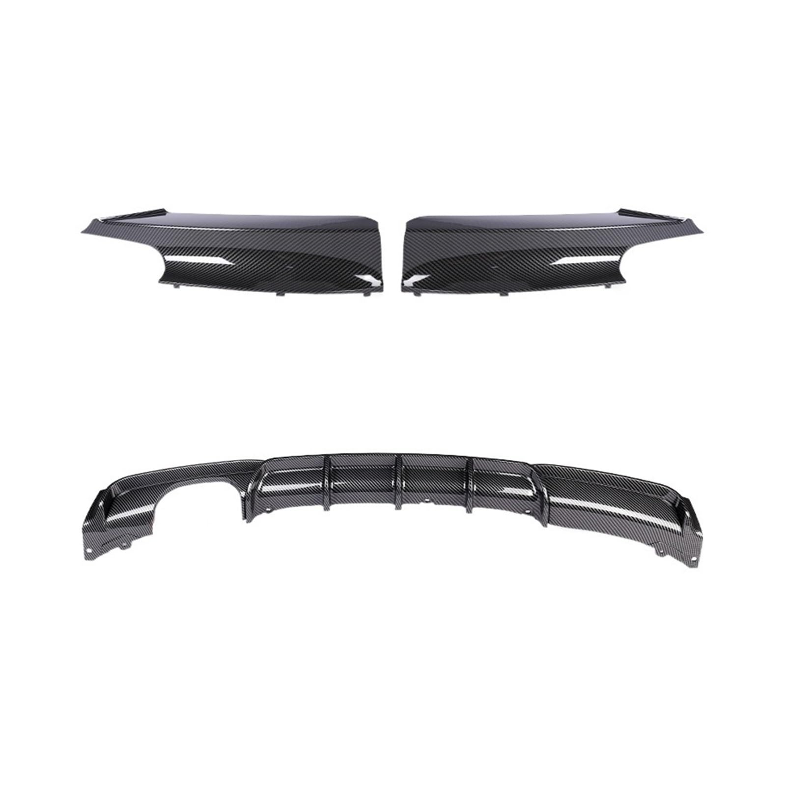 LDFREBCX Carbonfaser-Heckstoßstangen-Lippendiffusor M Sport M3 Diffusor kompatibel for BMW 3er Serie kompatibel for F30 F31 F35 2012–2019, glänzendes Schwarz(Spoiler Diffuser 3) von LDFREBCX