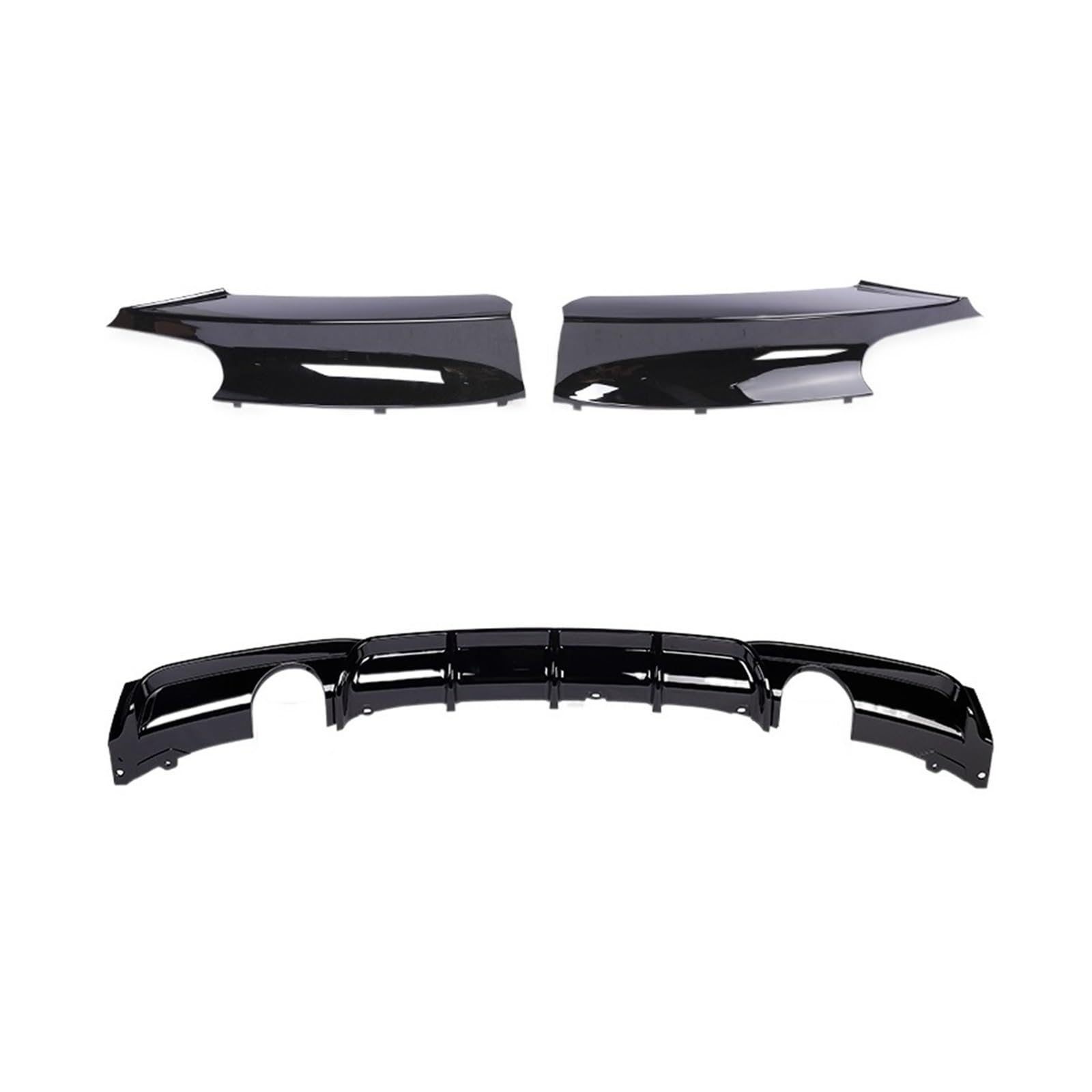 LDFREBCX Carbonfaser-Heckstoßstangen-Lippendiffusor M Sport M3 Diffusor kompatibel for BMW 3er Serie kompatibel for F30 F31 F35 2012–2019, glänzendes Schwarz(Spoiler Diffuser 4) von LDFREBCX