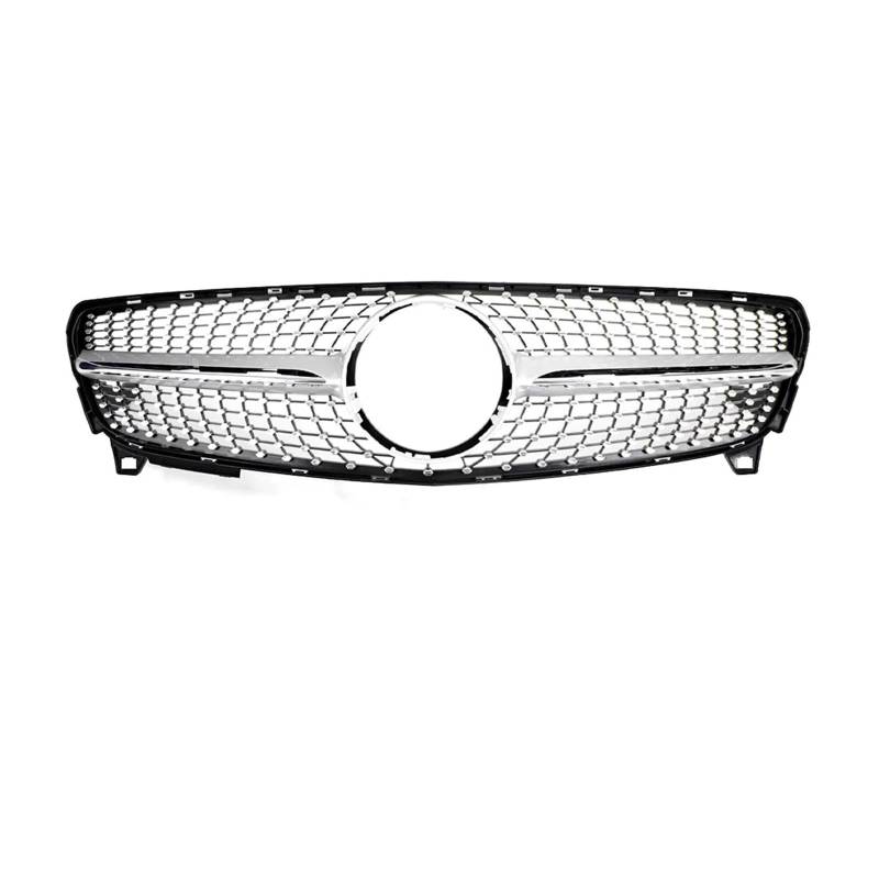LDFREBCX Diamond GT Fronteinlassgitter Stoßstangengrill Haubengitter Facelift Tuning Kompatibel for Mercedes W176 Benz A A200 A180 A260 A45 2013-2018 Refit(16-18 Diamond Silver) von LDFREBCX