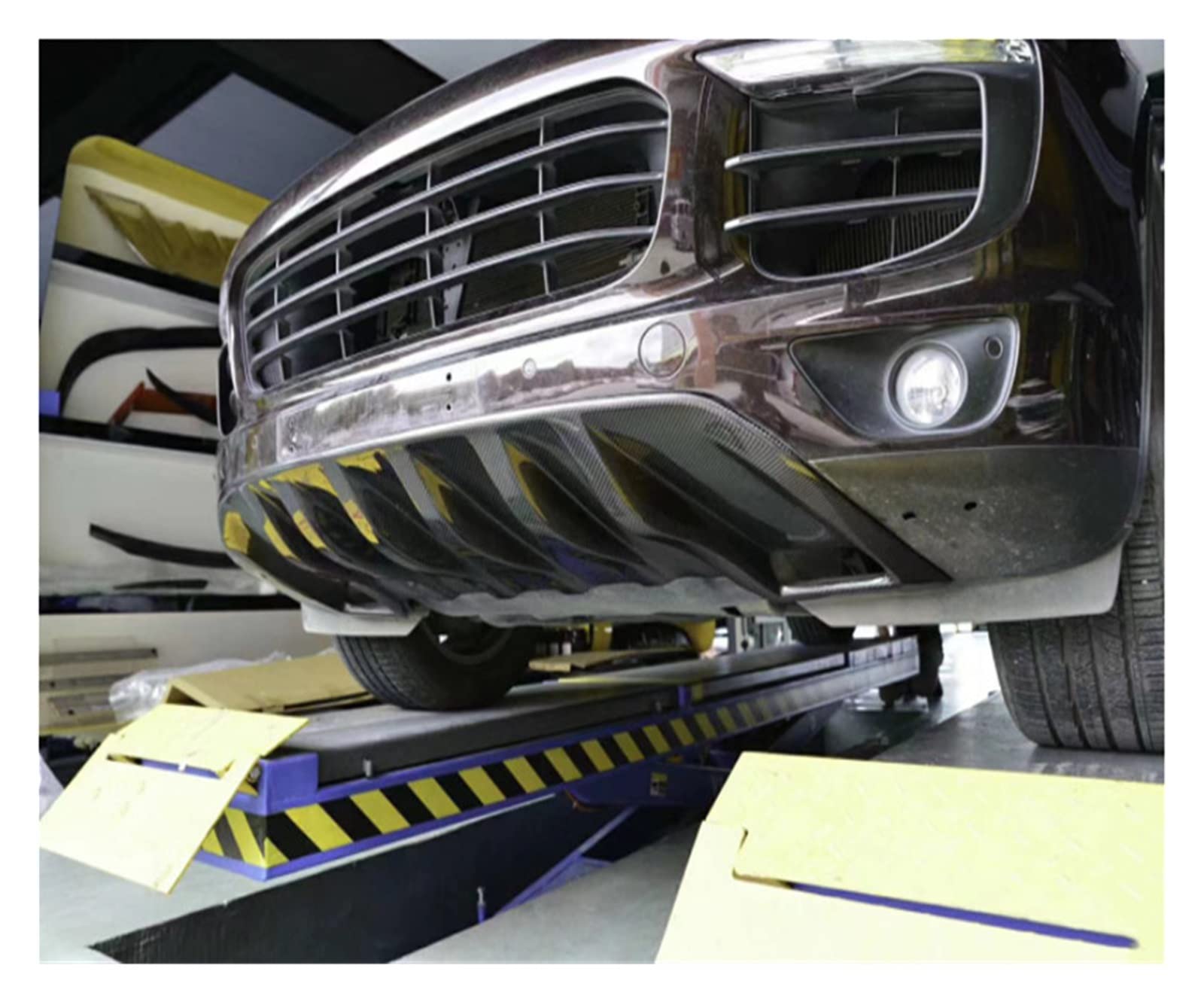 LDFREBCX Echte Carbonfaser-Frontstoßstangenlippe, Heckstoßstangendiffusor, Spoiler, kompatibel mit Porsche Cayenne 958.2 2015 2016 2017(Front) von LDFREBCX