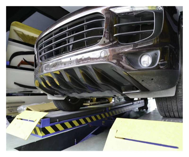 LDFREBCX Echte Carbonfaser-Frontstoßstangenlippe, Heckstoßstangendiffusor, Spoiler, kompatibel mit Porsche Cayenne 958.2 2015 2016 2017(Front) von LDFREBCX