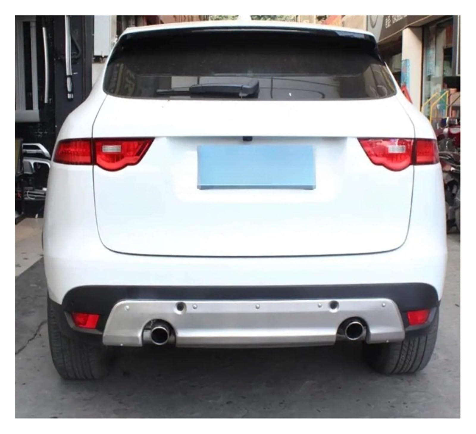 LDFREBCX Edelstahl Auto VORNE + HINTEN Stoßstangen Schutz Schutz Skid Platte Kompatibel for Jaguar F-Pace for 2016-2018(Rear) von LDFREBCX
