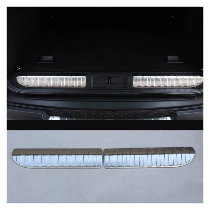 LDFREBCX Edelstahl-Kofferraum Kompatibel for Land Rover Range Rover Sport 2014-2021 Stoßstangen-Verschleißschutz-Schwellenwertschutzplatte Zubehör(Style A Silver) von LDFREBCX