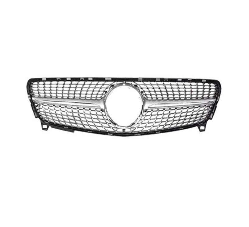 LDFREBCX Fronteinlass-Stoßstangengrill, Grill GT Diamond Tuning, kompatibel for Mercedes W176 Benz A A180 A45 A260 A200 Mesh 2013–2018(16-18 Compatible for Diamond Silver) von LDFREBCX