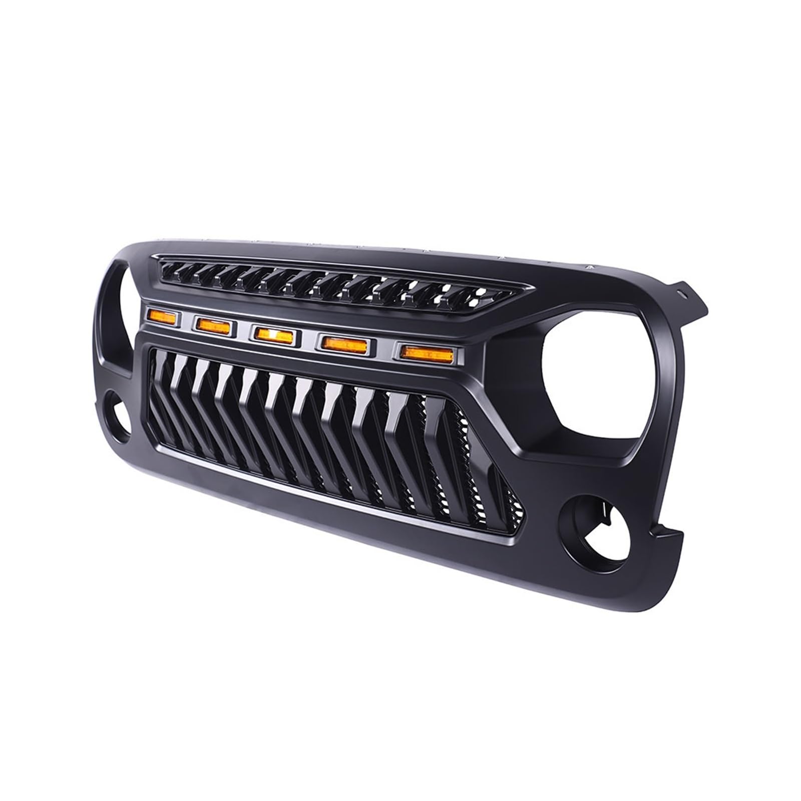 LDFREBCX Frontgrillabdeckung, Renngrill, kompatibel mit Jeep Wrangler JK 2007–2017, modifizierter ABS-Stoßstangengittergrill mit bernsteinfarbenen LED-Leuchten LDFREBCX Frontgrillabdeckung, Renngrill, kompatibel mit Jeep Wrangler JK 2007–2017, modifizierter ABS-Stoßstangengittergrill mit bernsteinfarbenen LED-Leuchten von LDFREBCX