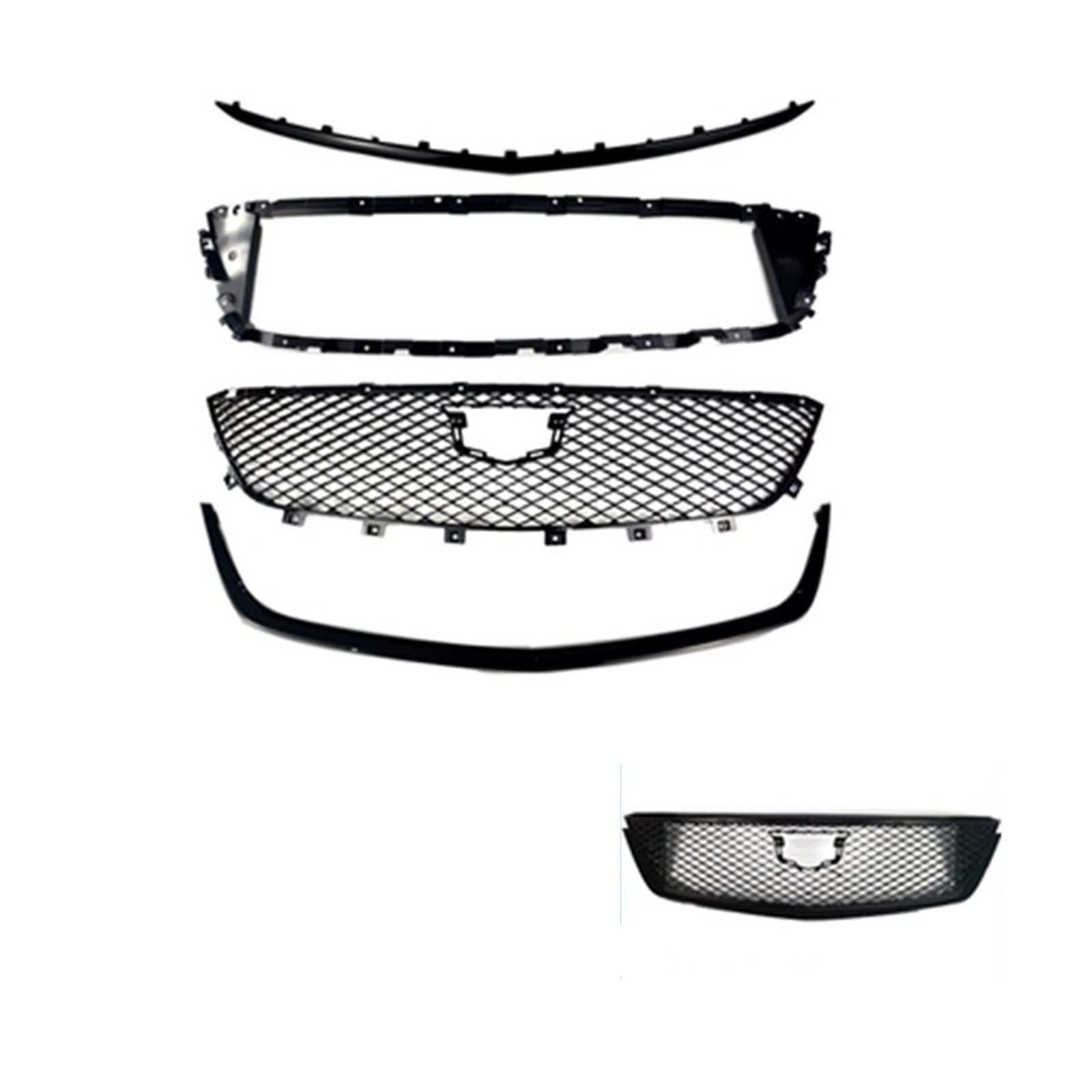 LDFREBCX Frontstoßstangengrill, kompatibel mit Cadillac CT5, Frontspoilerlippe, Autogrill, Gitter, Stoßstangengrill, Zierleiste(4pcs) von LDFREBCX