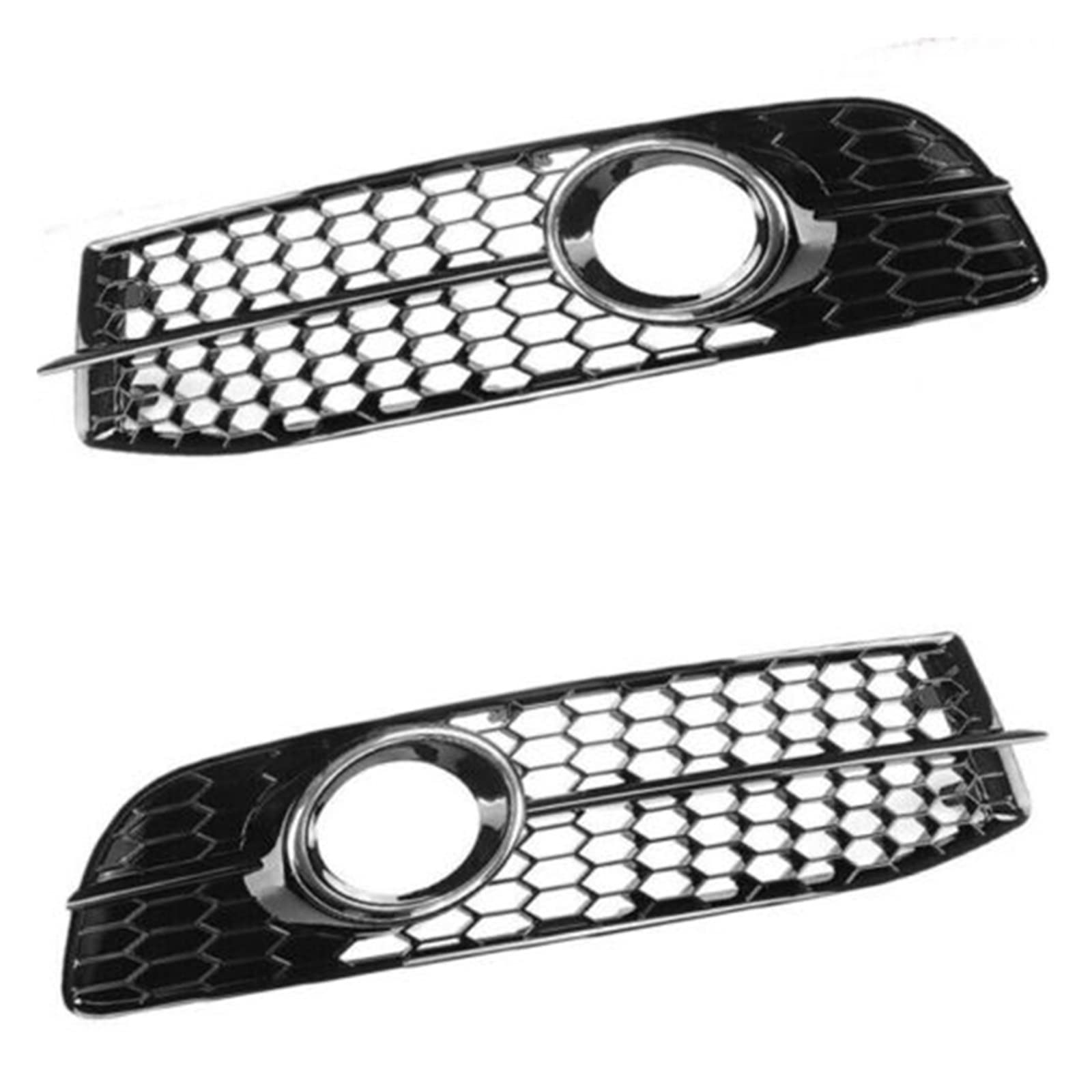 LDFREBCX Frontstoßstangengrill Nebelscheinwerfergitter Abdeckung Kompatibel for Audi A6 C6 S-Linie 2008-2011 4F0807681Q01C 4F0807682Q01C(2Pcs Chrome) von LDFREBCX