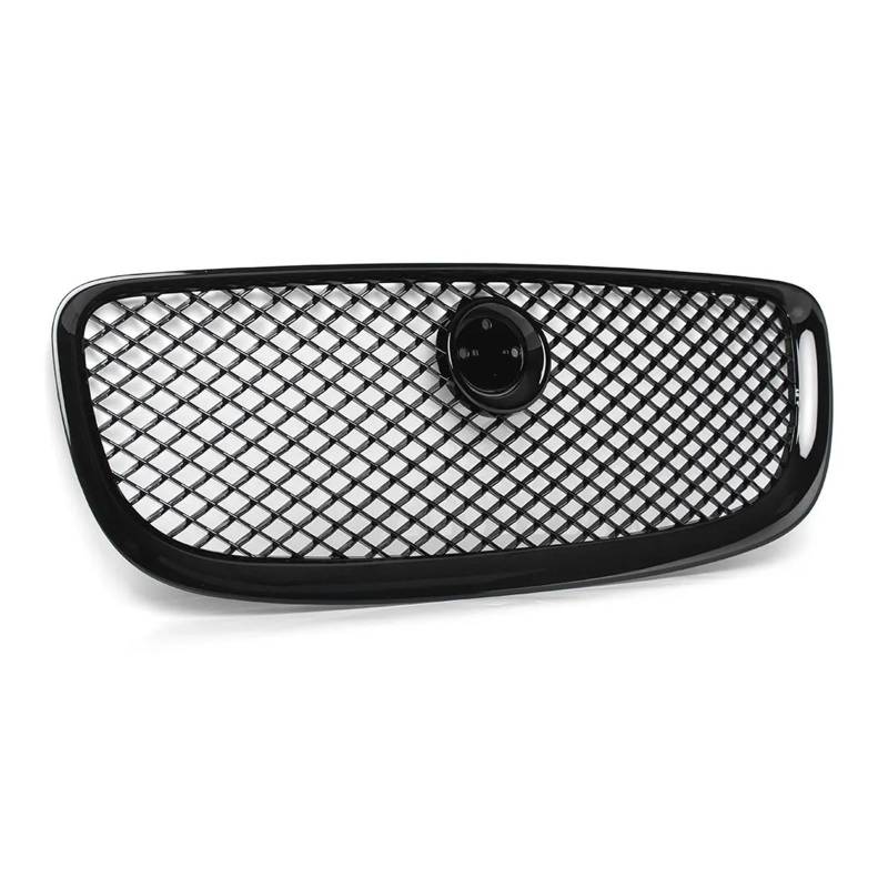 LDFREBCX Glänzend schwarzer Kühlergrill for die vordere Stoßstange, Wabengitter-Grill mit Logo, kompatibel for Jaguar XJ for 2010–2015, mit Emblem von LDFREBCX
