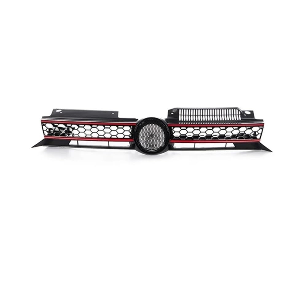 LDFREBCX Honeycomb Mesh Auto Frontstoßstangen-Kühlergrill Kompatibel for VW Golf 6 MK6 for 2009-2013 GTI Style Center Racing Grill(Red Line) von LDFREBCX