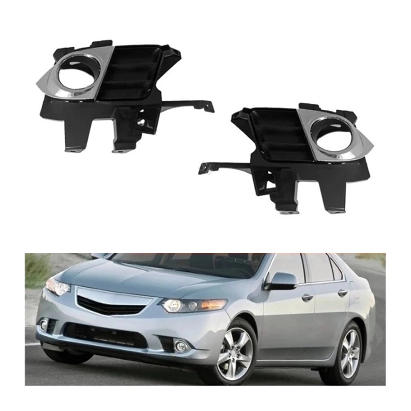 LDFREBCX Kompatibel for Acura TSX for 2011-2014 Auto Front Stoßstange Nebel Licht Lampe Chrome Trim Kühlergrill Abdeckung Rahmen 71115TL0G50 71116TL0G50(1pc Left) von LDFREBCX
