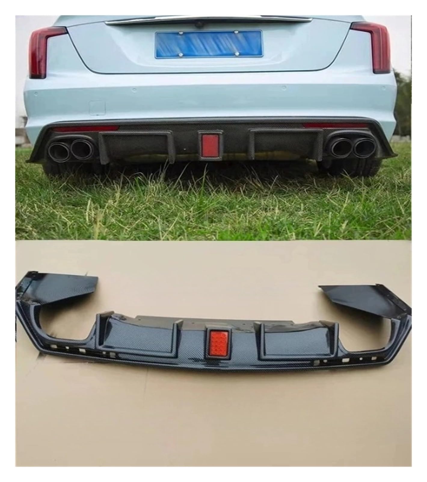 LDFREBCX Kompatibel for Cadillac ATSL CT5 CT6 CT4 XT5 XTS Modifikation V Lip Gt Heckstoßstange 4 Schwanz Kehle(Compatible for Ct5 Carbon Fiber Cla) von LDFREBCX