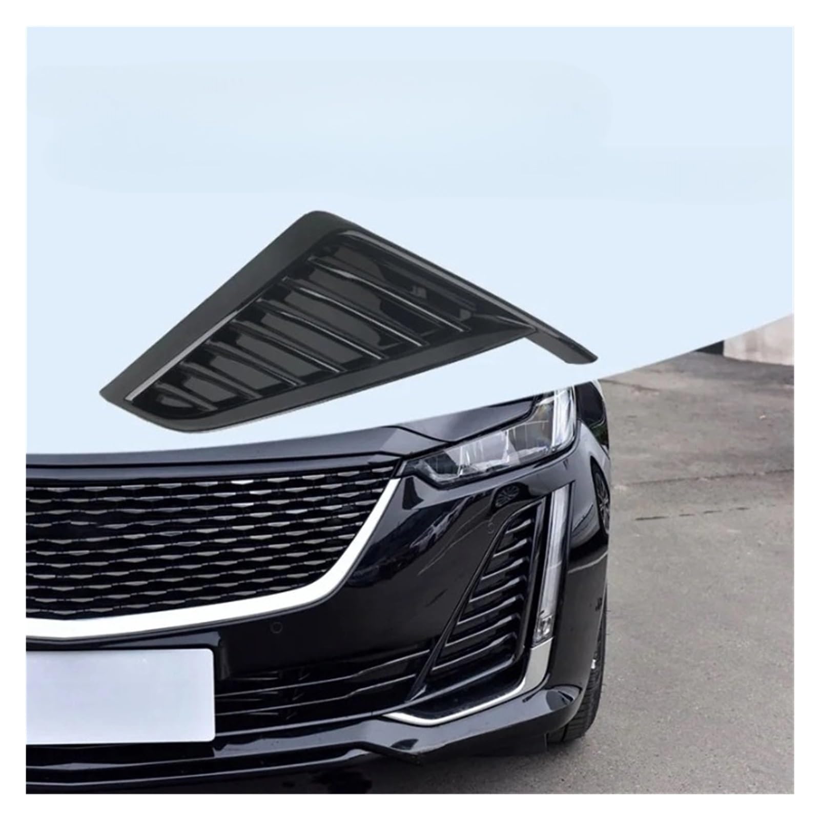 LDFREBCX Kompatibel for Cadillac CT5 Frontstoßstange Anti-Nebel-Lampenrahmenabdeckung Sportmodell Nebelscheinwerferrahmen Dekorativer Streifen Heller Streifen Autoteile(Foglight Frame-Right) von LDFREBCX