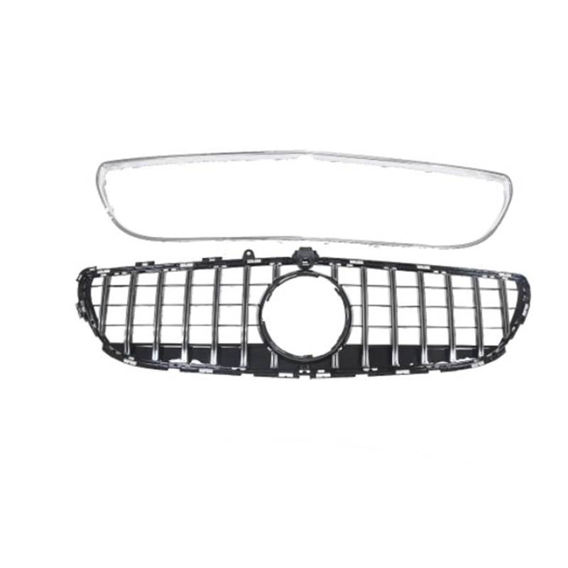 LDFREBCX Kompatibel for Mercedes Benz CLS-Klasse W218 2015–2018, GT-Style-Frontgrill mit Rahmenabdeckung, oberes Stoßstangenhauben-Netzgitter(Silver1) von LDFREBCX