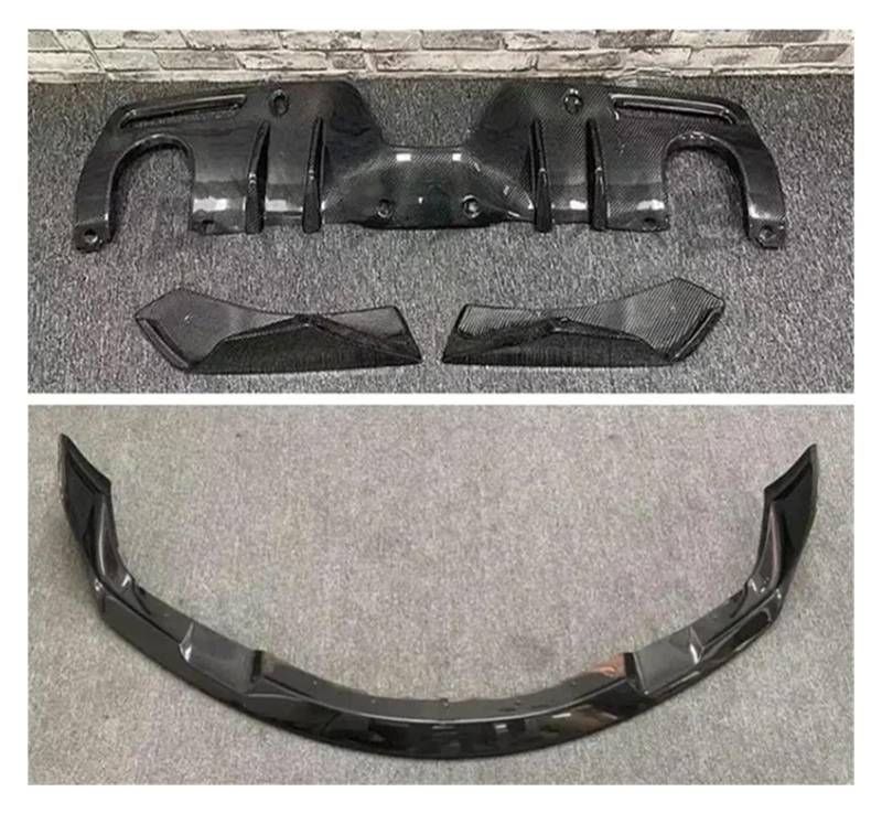 LDFREBCX Kompatibel for Toyota Supra A90 2019-2022 Carbon Fiber Front Lip Heckdiffusor Seitenschweller Kofferraumspoiler Body Kit Autozubehör(Lip and Diffuser) von LDFREBCX
