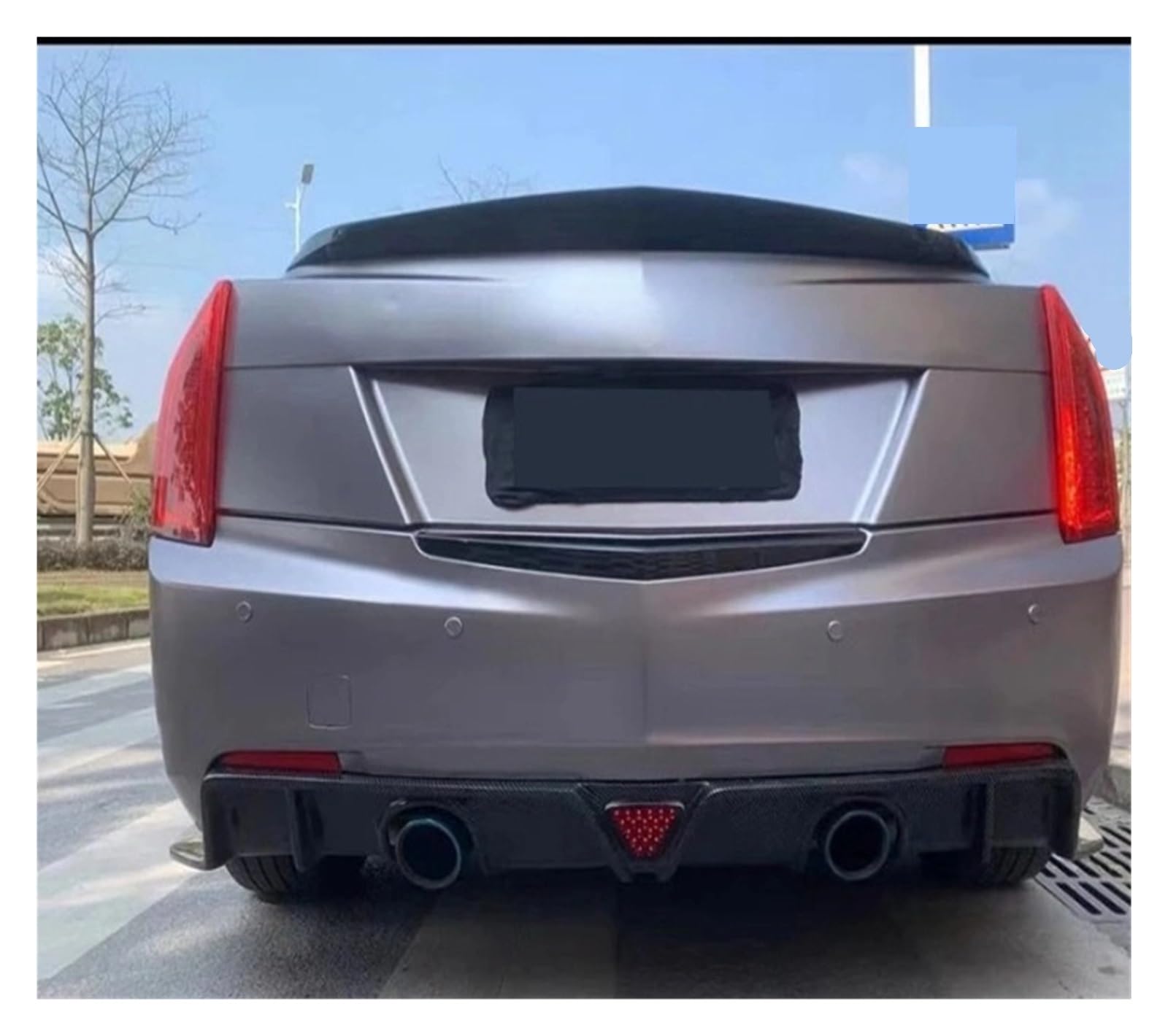 LDFREBCX Kompatibel mit Cadillac Atsl CT4 CT5 CT6, modifizierten Teilen, Spoiler, Lippe, V-Schwanzgeräuschen, Heckstoßstange aus Kohlefaser(Atslmt Rear Lip Carb) von LDFREBCX