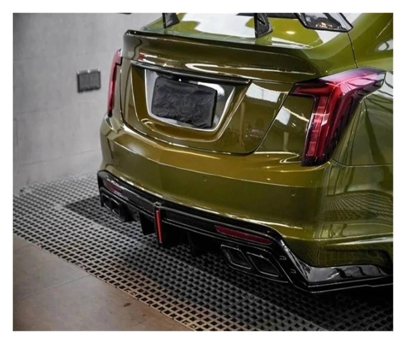 LDFREBCX Kompatibel mit Cadillac Atsl CT4 CT5 CT6, modifizierten Teilen, Spoiler, Lippe, V-Schwanzgeräuschen, Heckstoßstange aus Kohlefaser(Compatible for Ct5 New Navigation L) von LDFREBCX