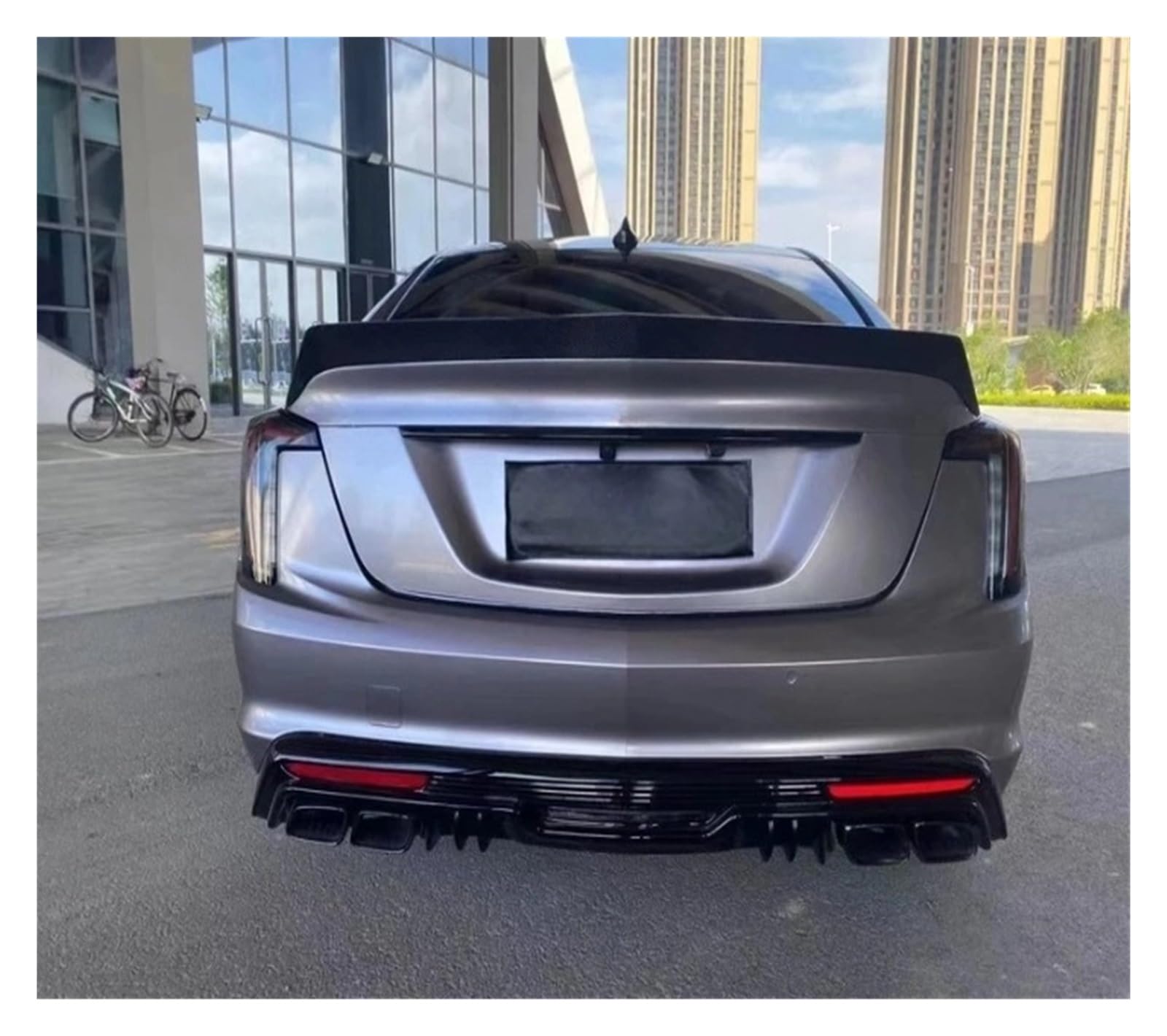 LDFREBCX Kompatibel mit Cadillac Atsl CT4 CT5 CT6, modifizierten Teilen, Spoiler, Lippe, V-Schwanzgeräuschen, Heckstoßstange aus Kohlefaser(Compatible for Ct5v Rear Lip Bright) von LDFREBCX