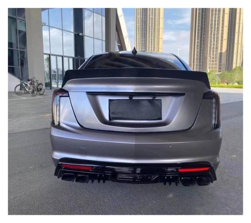 LDFREBCX Kompatibel mit Cadillac Atsl CT4 CT5 CT6, modifizierten Teilen, Spoiler, Lippe, V-Schwanzgeräuschen, Heckstoßstange aus Kohlefaser(Compatible for Ct5v Rear Lip Bright) von LDFREBCX