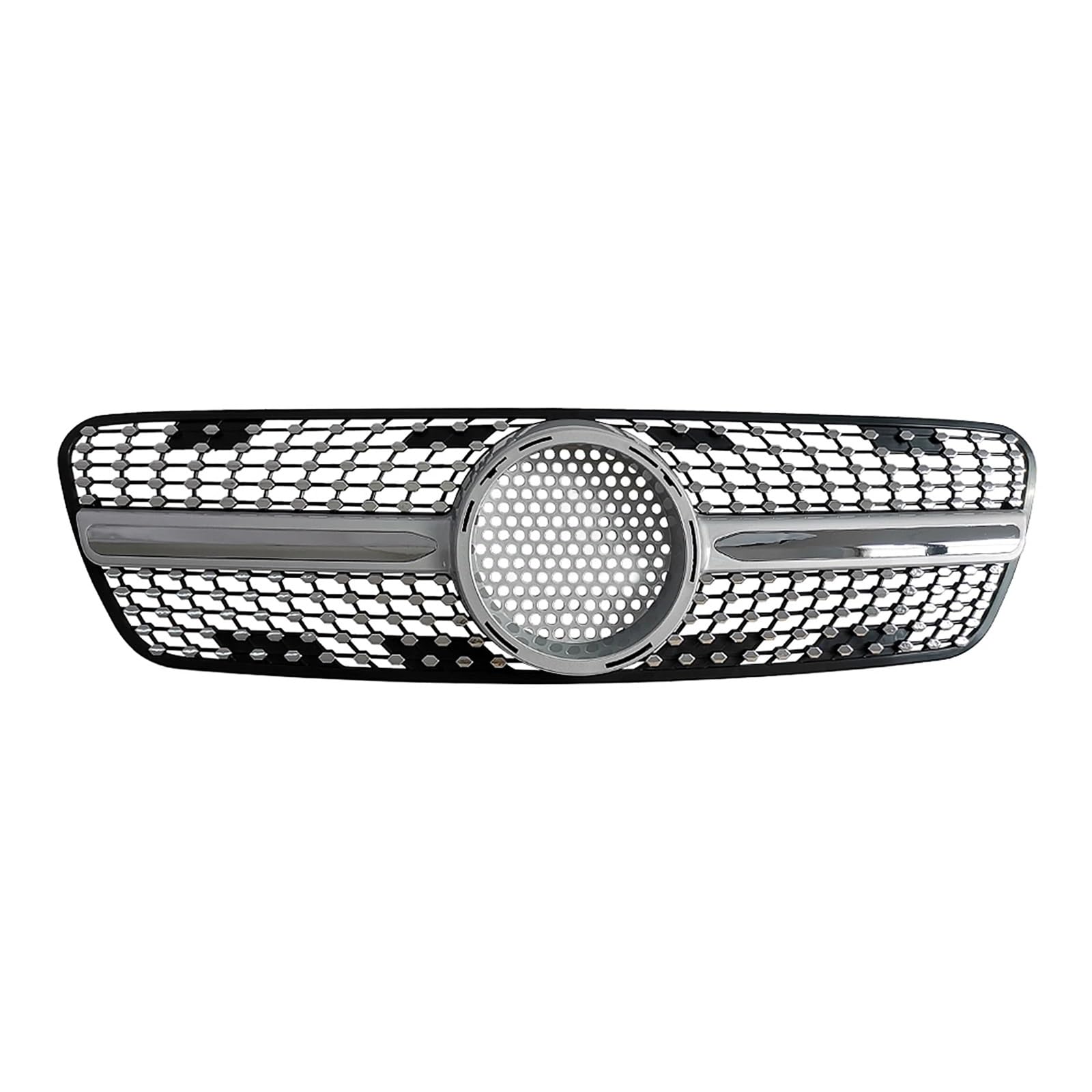LDFREBCX Racing Grill Grille Kompatibel for Mercedes Benz W163 ML Klasse 1999-2004 Schwarz/Silber Auto Front Stoßstange Haube Mesh Grid(A Silver) von LDFREBCX
