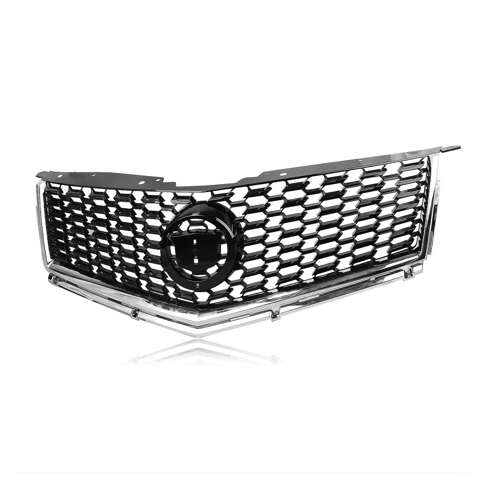 LDFREBCX Racing Grill Oberen Kühlergrill Auto Vorderen Stoßfänger Haube Mesh Grid Kompatibel for Cadillac SRX 2010-2016(Black) von LDFREBCX