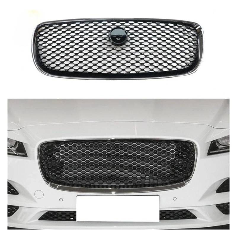 LDFREBCX Racing Grille Front Stoßstange Griils Centre Panel Styling Oberen Grill Kompatibel for Jaguar F-PACE 2015-2019 T4N12772 T4N1277 T4A6209(Matte Black) von LDFREBCX
