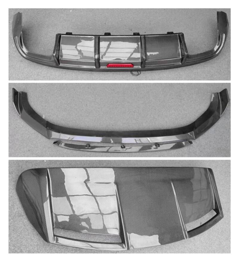 LDFREBCX Real Carbon Fiber Front Lip Stoßstange & Stamm Spoiler & Hinten Diffusor Abdeckung Kompatibel for Q5 2020-2022(Lip Diffuser Spoiler) von LDFREBCX