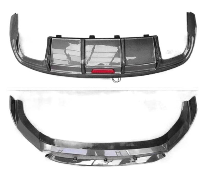 LDFREBCX Real Carbon Fiber Front Lip Stoßstange & Stamm Spoiler & Hinten Diffusor Abdeckung Kompatibel for Q5 2020-2022(Lip and Diffuser) von LDFREBCX
