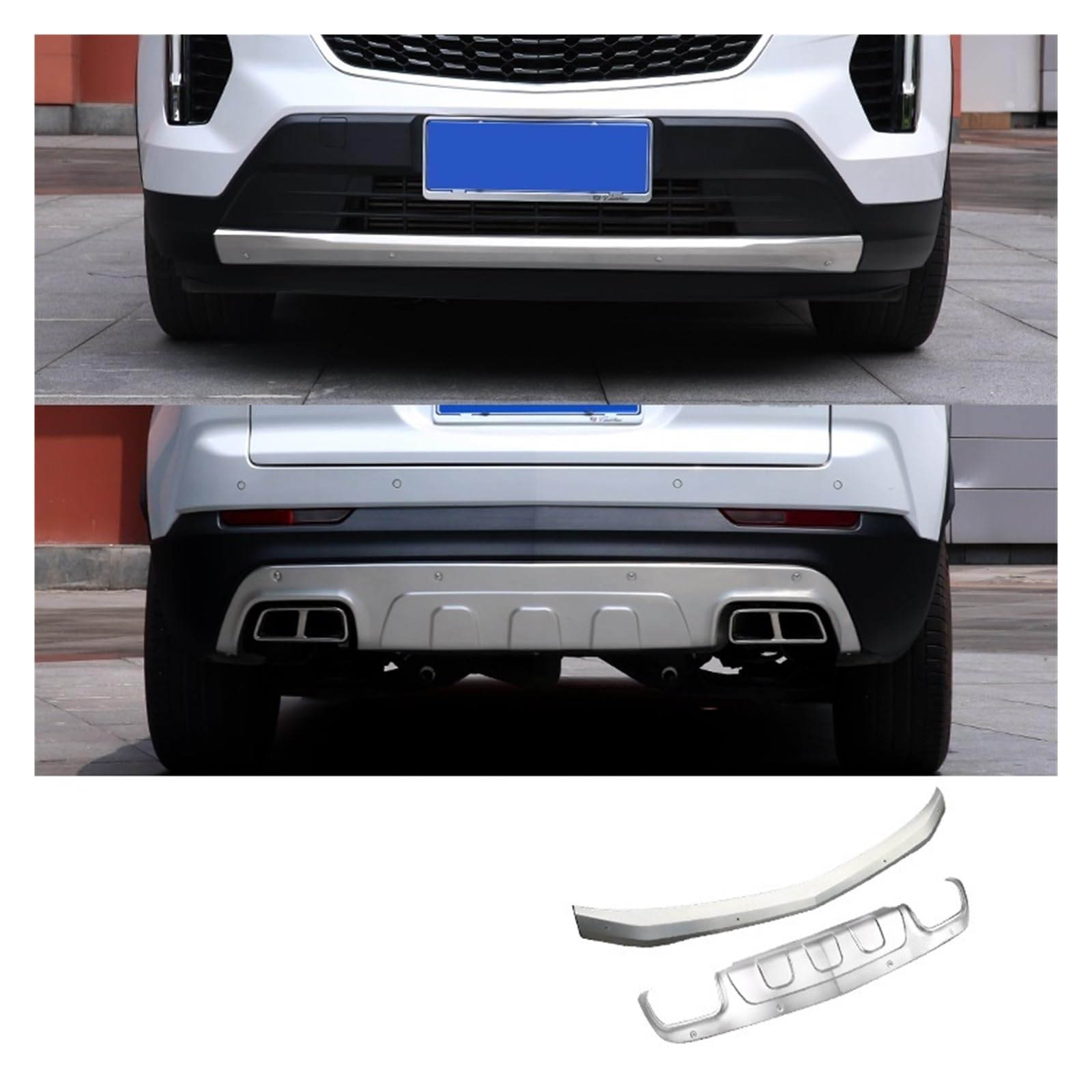 LDFREBCX Stoßstangendiffusor, Heckspoilerlippe, kompatibel mit Cadillac Xt5/6 Xt4, Stoßstangendiffusor, Heckspoilerlippe, Schutzplatten vorne und hinten(Compatible for XT4 18-22 All) von LDFREBCX