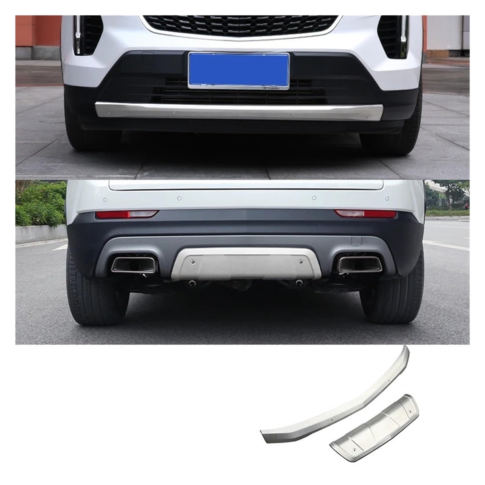 LDFREBCX Stoßstangendiffusor, Heckspoilerlippe, kompatibel mit Cadillac Xt5/6 Xt4, Stoßstangendiffusor, Heckspoilerlippe, Schutzplatten vorne und hinten(Compatible for XT4 18-22 Half) von LDFREBCX