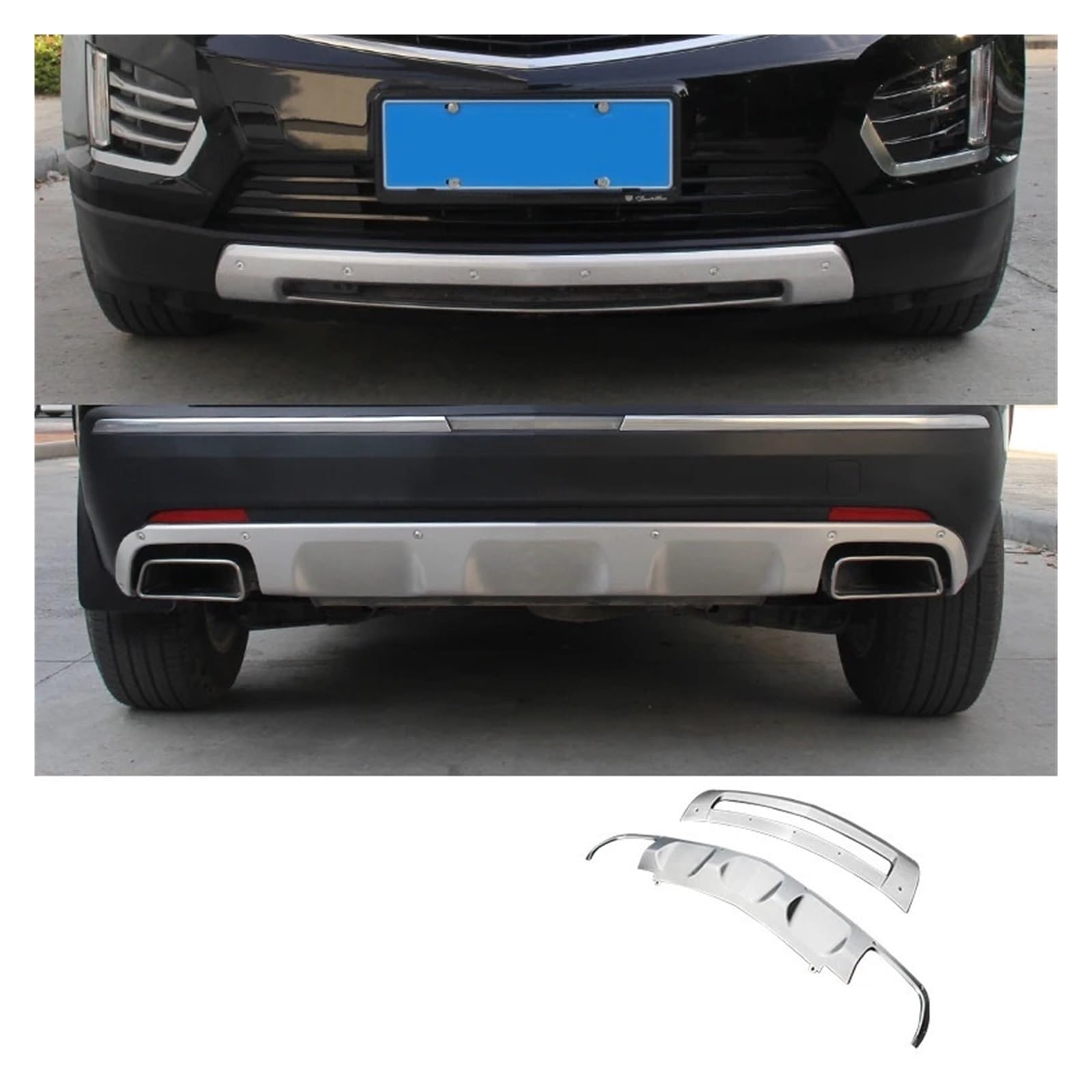 LDFREBCX Stoßstangendiffusor, Heckspoilerlippe, kompatibel mit Cadillac Xt5/6 Xt4, Stoßstangendiffusor, Heckspoilerlippe, Schutzplatten vorne und hinten(Compatible for Xt5 16-19 All) von LDFREBCX