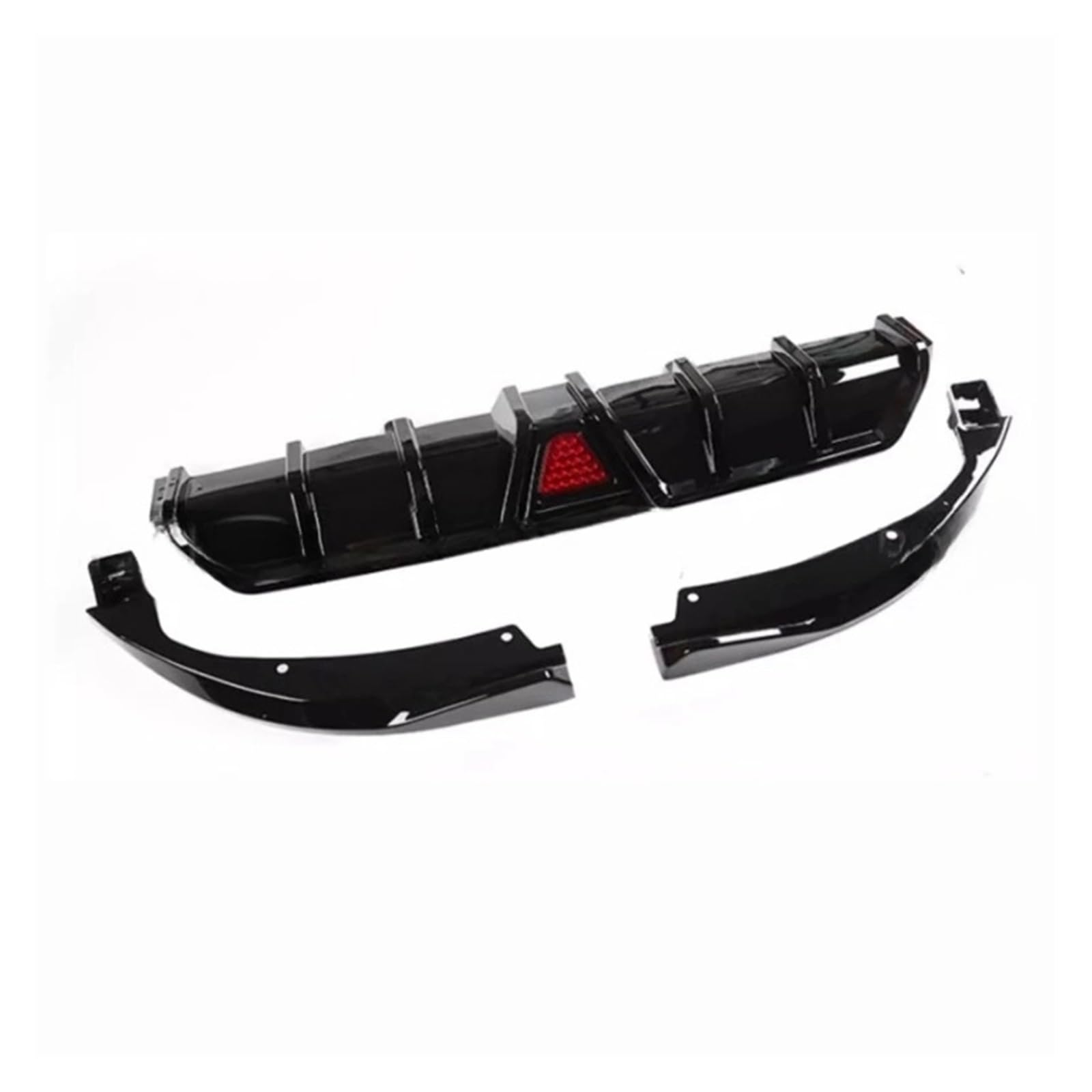 LDFREBCX Stoßstangendiffusor kompatibel for Civic for 2016–2022 (mit Licht) ABS Hellschwarz Carbon Stoßstangenlippe Heckdiffusor Spoiler(Bright Black) von LDFREBCX