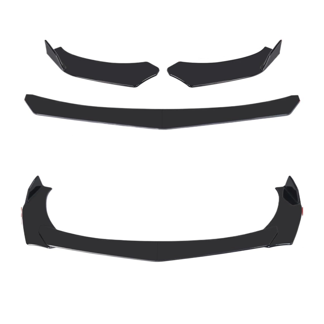 LDFREBCX Universal Front Lip Spoiler Splitter Deflektor Kompatibel for Fusion Focus Fiesta Guards w/Strut Rod(Black) von LDFREBCX