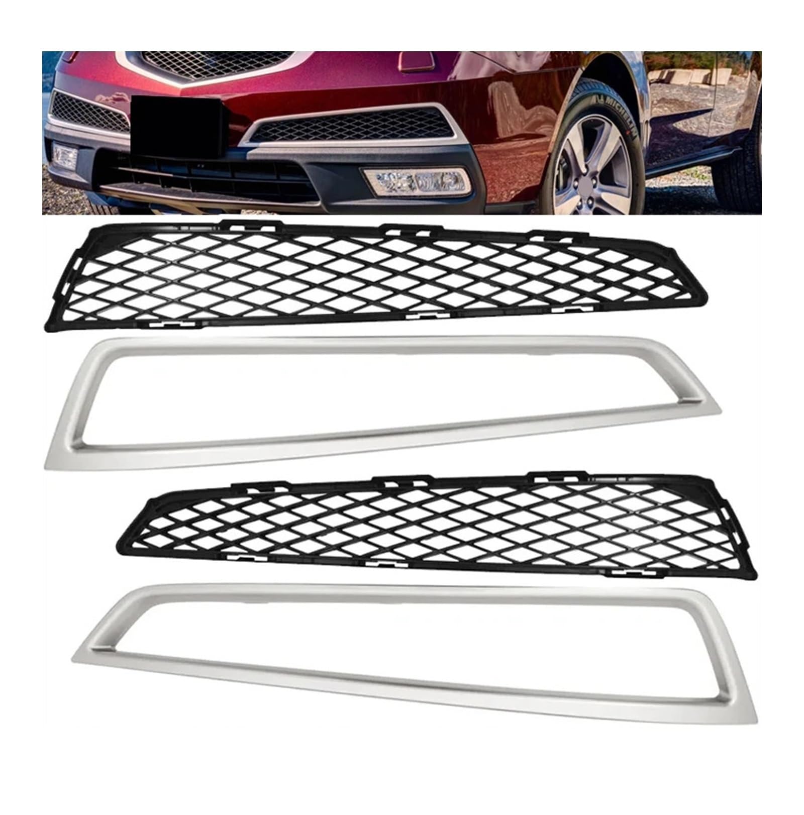LDFREBCX Untere Autostoßstange, kompatibel mit Acura MDX 2010–2013, vordere untere Kühlergrillabdeckung, Lufteinlass-Entlüftungsscheibe, Kühlergrill, Chromverkleidung(Only 1 Right) von LDFREBCX