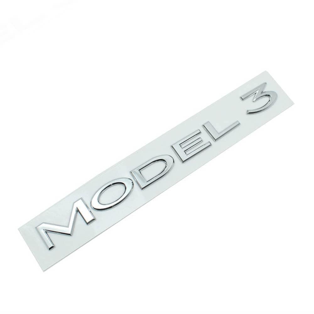 LDJSNC Auto Emblem Aufkleber für Tesla Model 3 Model Y, Auto Logo Abzeichen Metall Emblem Frontklappe Kofferraum Heckklappen Etikett, Dekoration Styling Zubehör,A von LDJSNC