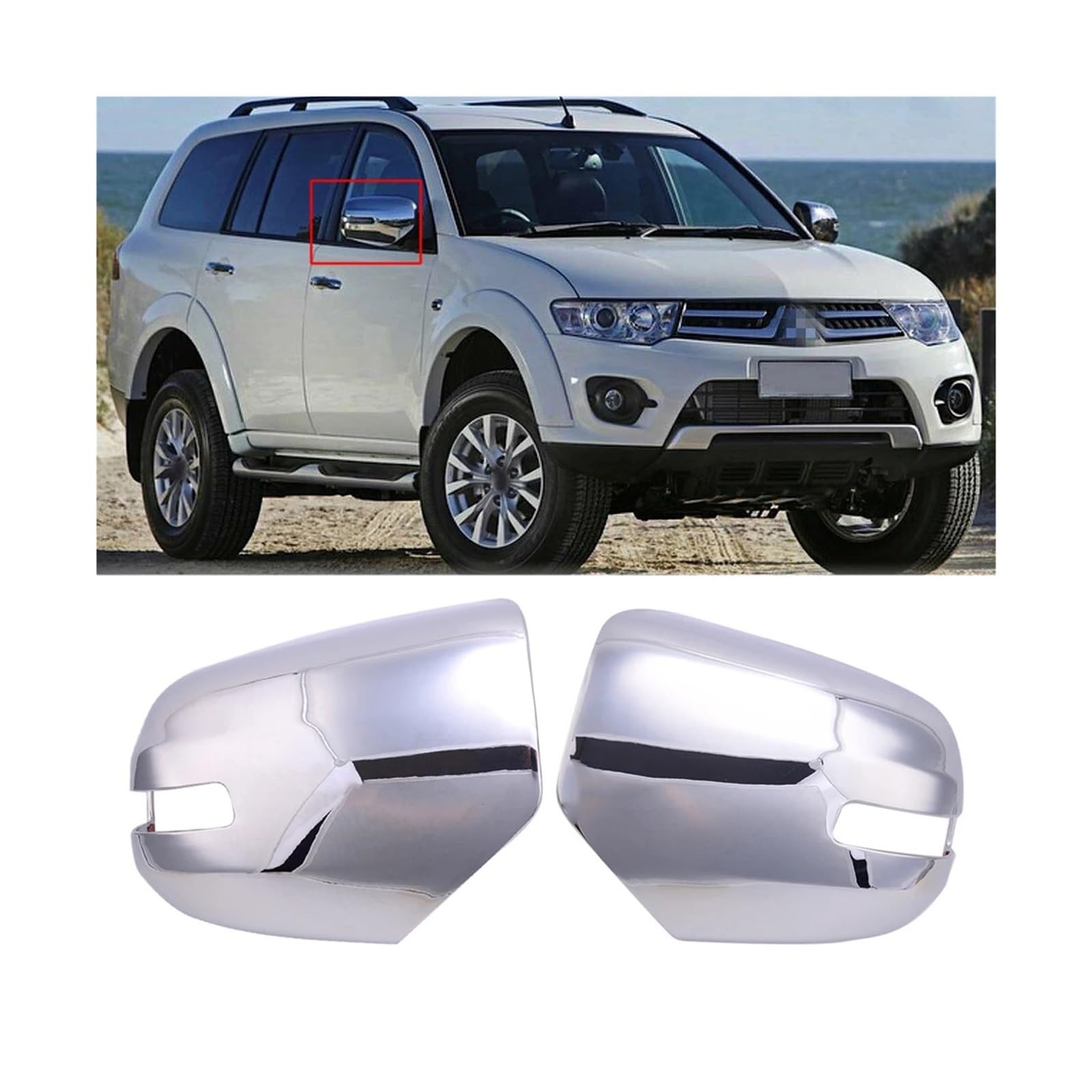Paar Chrom-Rückspiegel-Seitenflügel-Türspiegel-Abdeckungs-Ordnungsgehäuse Kompatibel for Mitsubishi Pajero Sport 2009 2010 2011 2012 2013 2014 Paar Chrom-Rückspiegel-Seitenflügel-Türspiegel-Abdeckungs-Ordnungsgehäuse Kompatibel for Mitsubishi Pajero Sport 2009 2010 2011 2012 2013 2014 von LDODMEZW