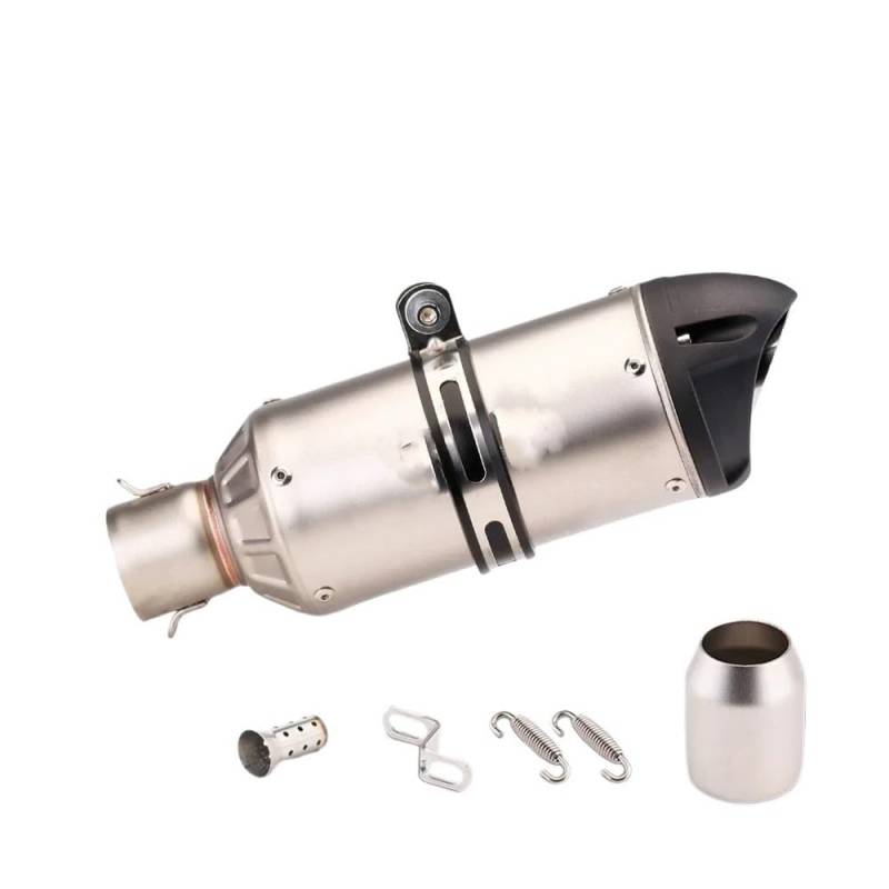 51mm Universal Motorrad Auspuffrohr Linke Und Rechte Seite Schalldämpfer Für Z400 Für Z650 Für Z900 Für GSX-250R Für R6 Für R15 Auspuffrohr(Color01 Left) von LDUTIU