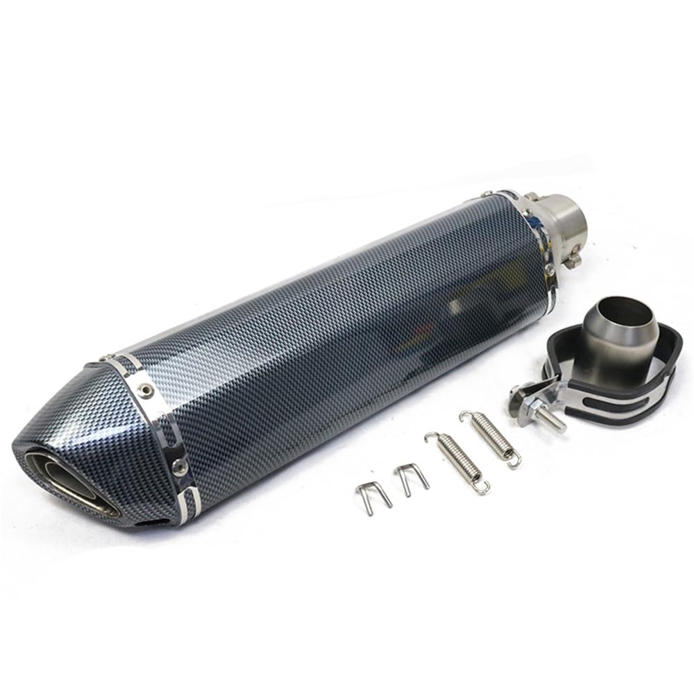 LDUTIU 470mm Lange Motorrad 51MM Auspuffrohr Mit Schalldämpfer Moto Bike Topf Für 696 848 Für Tmax 500 530 Für Crf 230 Für NC750X Auspuffrohr(Color A) von LDUTIU